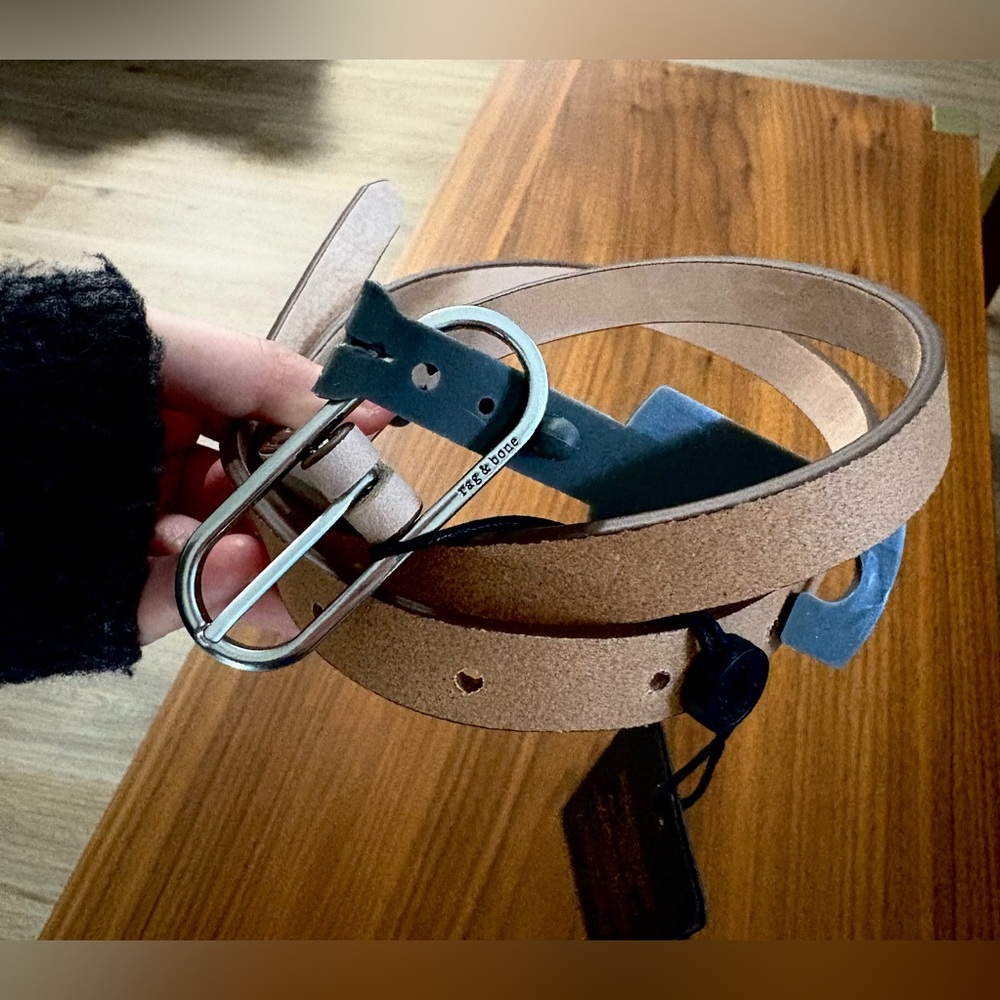 Rag & Bone New York Luxury Women Belt In Fine Leather Tan Color, S Size $178